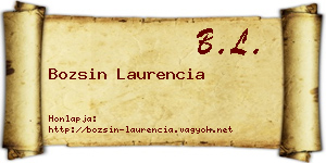 Bozsin Laurencia névjegykártya